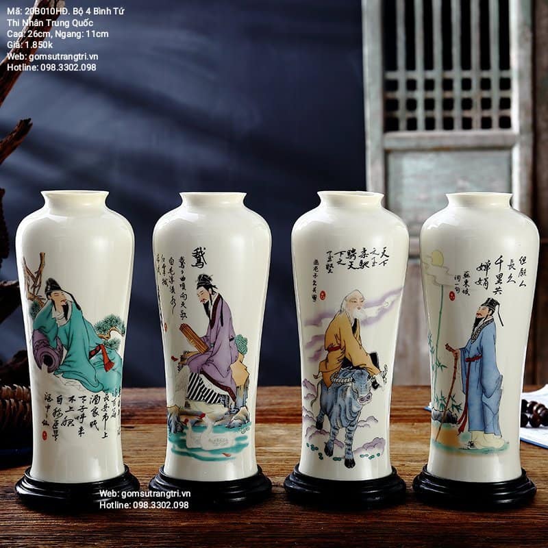 BỘ 4 BÌNH TỨ THI NHÂN TRUNG QUỐC - BỘ 4 BÌNH TỨ CẢNH CAO CẤP - BỘ 4 MÙA CAO CẤP